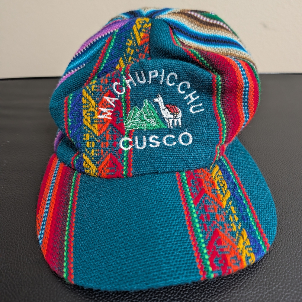 Cusco Peru Andean Woven Hat Alpaca Llama Cap Colorful Tribal Ethnic Boho